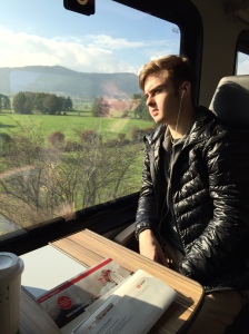 Nate on the train to Berchtesgaden to see Hitler's retreat