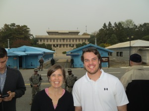 Seth and I in front of the JSA buildings for negotiations. We actually stepped into North Korea.